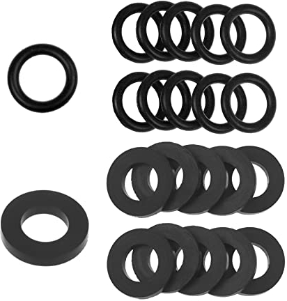Timsec 10Pcs Propane Tank Gasket and 10Pcs O-Rings for Soft Nose P.O.L. Fittings, Rubber Gas Leakage-Proof Sealing, Fit for Propane Gas Adapters, Pipe Connectors, Valves, Regulators, Accessories