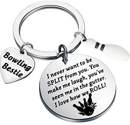 WSNANG Bowler Gift Bowling Partner Gift Bowling Bestie Keychain Bowling Team Gifts Bowling Lover Gifts (Bowling Roll K)