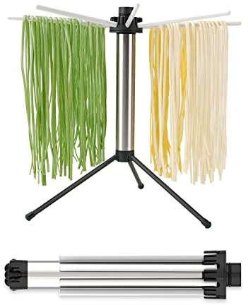 KITCHENDAO Collapsible Pasta Drying Rack, Compact for Easy Storage, Quick Set up, Foldable Pasta Dryer Rack Spaghetti Noodle Hanger, Detachable for Easy Cleaning, Rotary Arms, Hold up to 5 lbs
