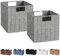 Vagusicc Storage Basket, Set of 2 Hand-Woven Paper Rope Wicker Baskets for Storage, Foldable Cube Storage Bins Organizer, 9 inch Medium Wicker Storage Baskets for Shelves Pantry Organizing Decor, Grey