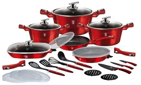 Berlinger Haus - BH/7184 - Set von 24 PC -Küchenutensilien mit abnehmbarem Griff, Bordeaux Edition von Metal Line