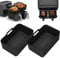 MOFELON 2PCS Silicone Pot for Ninjas Dual Air Fryer,Reusable Silicone Air Fryer Liners Double Air Fryer Silicone Air Fryer Basket, Air Fryer Accessories for Air Fryer, Oven and Microwave (Black)