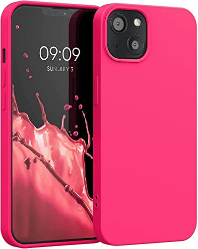 Captor Cover Custodia Colorata in Silicone Liquido per Apple iPhone 14 6.1 Protezione Alta Qualità Bordo Rialzato per Schermo e Fotocamera Morbida con Microfibra Interna (Fucsia)