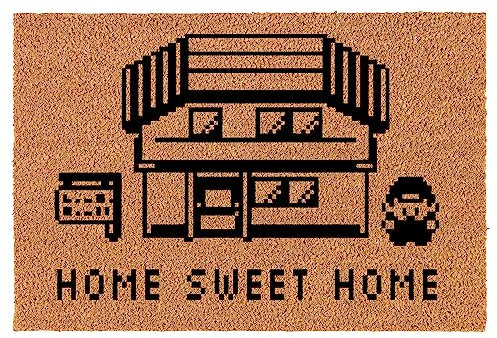 Welcome Doormat Coco Coir Door Mat Gift Home Sweet Home Video Game (30 x 18)