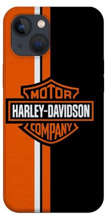 SUPER FABRIQUE Transparent Soft Silicone Case for Apple iPhone Printed in France, Harley Davidson Logo (iPhone 13)