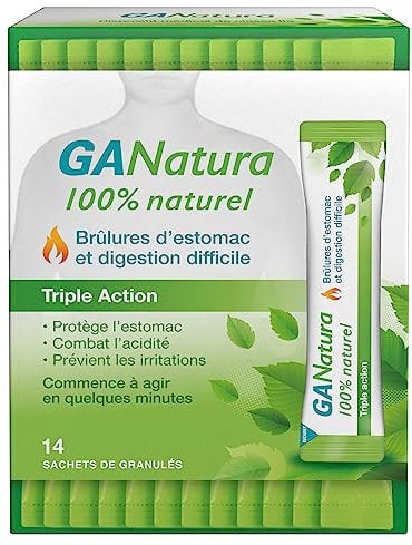 GANatura - 100% Naturel - Brûlures d'estomac et digestion difficile - 14 Sachets - Format Pratique