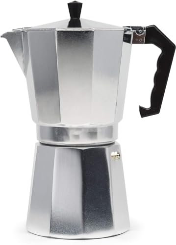GREAT AIGOO Cafetera Italiana Aluminio para Espressos, 1-12 Tazas, Apto con gas, induccion y vitroceramica (12 Tazas)