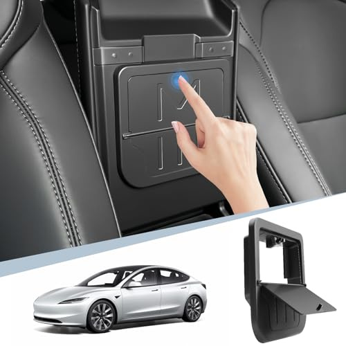 BIBIBO Tesla Model 3 2024 Hidden Storage Box for Car Armrest, Hidden Shelf Compatible with Tesla Model 3 Highland 2024, Secret Compartment for Armrest, Hidden Compartment, Secret Storage