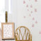 TRESXICS Stickers Muraux Salon Feuilles Aquarelle, 80 Pièces, Décoration Chambre Original et Résistant, Effet Papier Peint Autocollant Mural, Application Facile et Amovible (Rose)