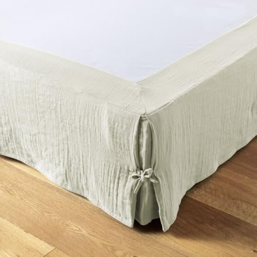 Cache sommier 180x200 cm Gaze de Coton Vert d'eau