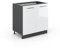 Vicco Spülenunterschrank Fame-Line, Weiß Hochglanz/Anthrazit, 80 cm mit Regal, AP Anthrazit