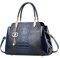 NICOLE & DORIS Elegante Handtaschen Damen Schultertaschen Kroko Henkeltasche Lackleder Frauen Umhängetasche Mittelgroß Tote Handtasche mit Anhänger Dunkelblau
