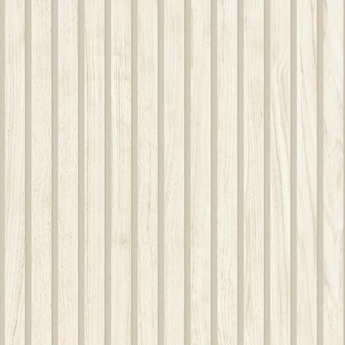 Panacea Wood Slats Effect 3D Design Modern, Industrial Minimalist Look Wallpaper for Living Room, Bedroom, Hallway in a Cream Colour Belgravia 1159