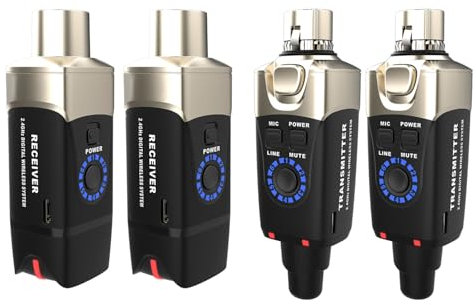 Xvive U3D Sistema Audio Wireless Doppio per Microfoni Dinamici e Monitor Attivi