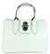 Belli Echt Leder Handtasche italienische Damen Ledertasche Umhängetasche Henkeltasche in weiß lack kroko - 36x25x18 cm (B x H x T)