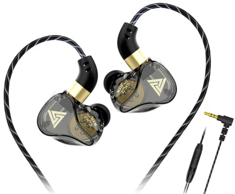 Yeabomy Qkz Sk7 in Ear Monitor Headphones, Wired Earbuds Stereo Bass, HiFi IEM Earphone, Wired Gaming Earbuds, Without Detachable Cables (Black)