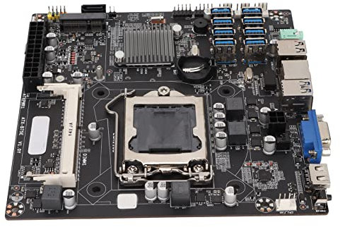 Rankomu Placa base WiFi para minería ATX B75E, DDR3 USB 3.0 a PCIE 1X 8 ranura para tarjeta LAN gráfica, placa base de escritorio y juegos, compatible con WiFi, tamaño estándar