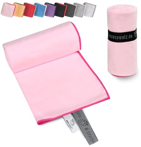 Wowtowelz kompaktes Mikrofaser Handtuch, Reisehandtuch, Sport- Fitnesshandtuch, Strand- Badetuch, leicht u. schnelltrocknend, (Pink, 90 x 60 cm)