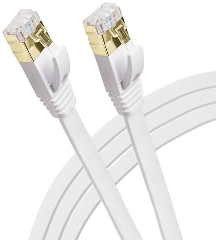 Maplin Flat Ethernet Cable 50M, CAT7 UTP LAN Network Cable RJ45 10Gbps Individual Shielding, Compatible with Laptop/PC, CCTV, PS4/5, Xbox, Switch, Modem, Router, Smart TV, Printer, WiFi Extender