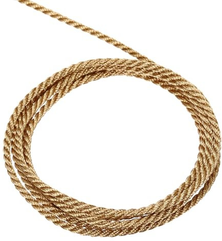 sourcing map Twisted Cord Trim, 11 Yard 2mm 3-Ply Twine Braided Rope Shiny Thread String for Craft Gift Bag Curtain Christmas Decor, Deep Gold - 10m