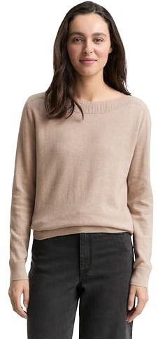 TOM TAILOR Damen Strickpullover mit U-Boot-Ausschnitt