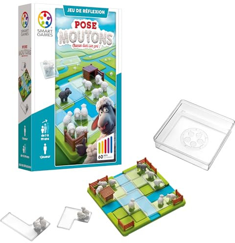 SmartGames - Pose Moutons - Jeu de Réflexion Éducatif - Défis de Logique Multi-Niveaux - 1 joueur - Français - SG 452 FR