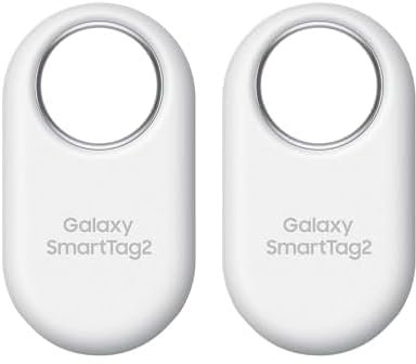 Samsung Galaxy SmartTag2 Bluetooth-Tracker, Kompassansicht, Suche in der Nähe, mit bis zu 500 Tage Laufzeit, wassergeschützt, Weiß (1 Stück) (Packung mit 2)