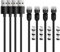 Magnetic Charging Cable [4-Pack 3/6/6/10ft] 3 in 1 Magnet Phone Charger Cable 360°&180° Rotating USB C Cable with LED Light Magnetic Charger Cable for Micro USB Type C Phone Nylon-Braided Cords