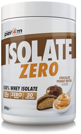 Per4m Isolate Zero Premium Whey Protein Powder | Superior Flavour Ultra Filtered + Amino Acids | Fast Absorbing Zero Sugar Gluten Free Shake for Lean Muscle & Recovery (900g, Chocolate Peanut Butter)