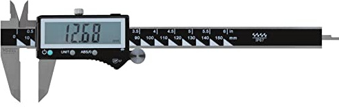 Digitaler Messschieber DIN 862, absolutes System, IP67, Millimetergenauigkeit, interne und externe Messung, ideal für mechanische und metallurgische Arbeiten.
