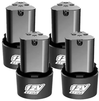Batteria ricaricabile universale agli ioni di litio da 12 V e 1500 mAh for utensili elettrici, compatibile con avvitatori elettrici, trapani e smerigliatrici angolari.(4 Battery)