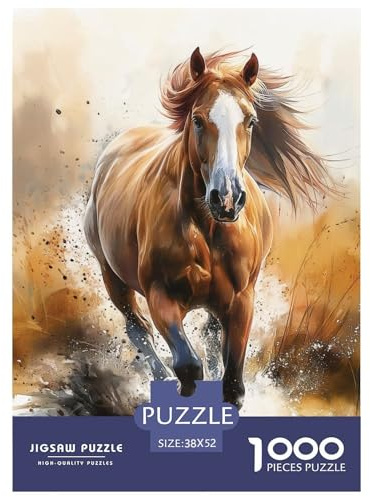 Pferd Puzzle 1000-teiliges Tier Puzzles Impossible Geschicklichkeitsspiel 100% Recycelter Pappe Home Dekoration 52x38cm/1000pcs