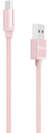 smilelink 1.2M USB C Charger Cable, Rose Gold | Type C Cable, Fast Charging, Braided USB A to USB-C, For iPhone 17 16 15 Pro Max, Samsung Galaxy S25 S24 Ultra, Xiaomi