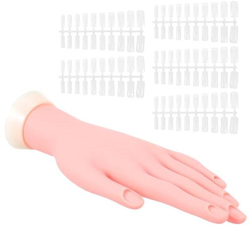 ABOOFAN Mannequin Main Silicone Flexible Ongles Insérables pour Entraînement Manucure et Décoration Ongles Salon
