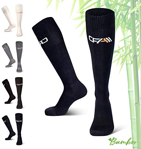 Hochwertige Bambus Kompressionsstrümpfe - Überlegenen Komfort - Flache Spitzennähte - Reduzieren das Risiko von Geschwollenen und Müden Beinen - Hergestellt in der EU - Class 2 Kompression