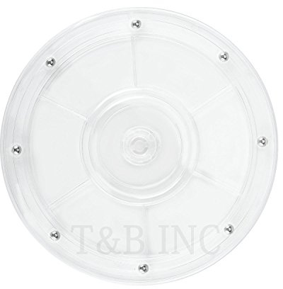 TamBee Lazy Susan Drehteller-Organizer, Acryl, für Gewürzregal, Kuchen, TV, Laptop, Handwerk, Küche, Schrank, Speisekammer, Dekoration, 20,3 cm, Weiß
