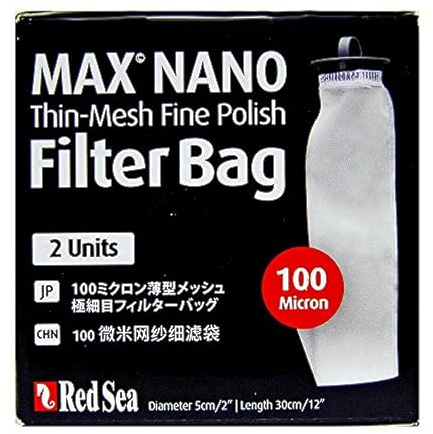 Red Sea Max Replacement Nano 100 Micron Fine Mesh Filter Bags (Pack of 2) (Red Sea Part # 40581)