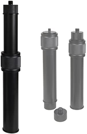 Photecs Stativ-Verlängerung Pro-S, verstellbares Mini-Monopod 23,5cm, Kamera-Handgriff, Teleskop-Handstativ mit 3/8 Zoll Innengewinde und 1/4 Zoll Außengewinde, mit Gewindeadapter 1/4 zu 3/8