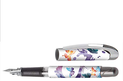 Online School Fountain Pen for Girls, Iridium Nib M, Includes Cartridge Blue, Girls Edition Spring Vibes, Free Cartridge incl.
