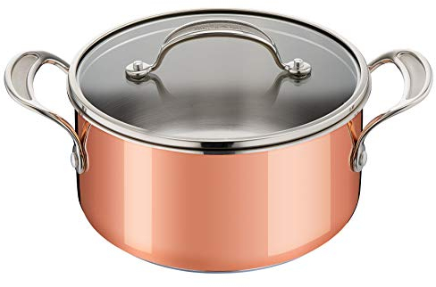 Tefal E4904444 Jamie Oliver Premium Try-Ply Copper Induction Stewpot 20cm, 3.1 liters