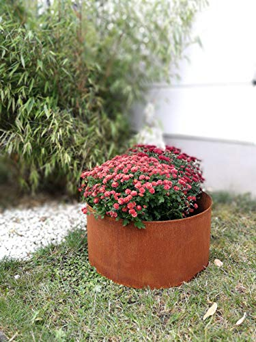 Zen Man Patina flower pot rust plant bowl garden bowl planter garden decoration handmade 1 mm 30 x 30 x 15 cm 030788-1