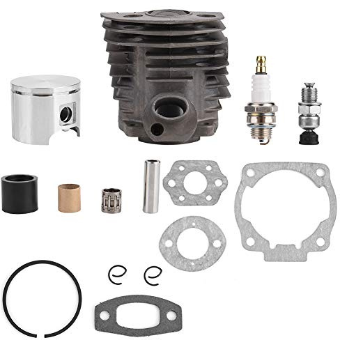 Aiggend Zylinderkolbendichtsatz, Kompatibel mit Husqvarna 50, 51, 55 Rancher Nikasil Motor 46MM Zylinder Kolben mit Unterlegscheibe Kit