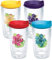 Tervis Island Hibiscus Insulated Tumbler with Emblem and Assorted Lid 4 Pack - Boxed, 16oz, Clear