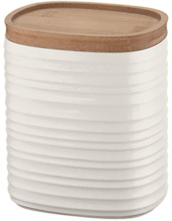 Guzzini - Tierra, Pot M avec Couvercle, fabriqué à partir de matériaux recyclés - Blanc Lait, 12.3 x 9.4 x h 15 cm | 1000 CC - 181800156
