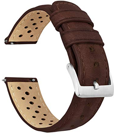 Barton Racing Horween-Lederarmband, Schnellverschluss 18 mm, 19 mm, 20 mm, 21 mm, 22 mm, 23 mm und 24 mm 22mm schokoladenbraun