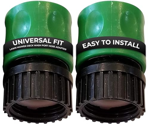 Quick Connect Deck Wash Adapter, Fits Husqvarna & Cub Cadet, Green, 2-Pack | Also compatible with Troy-Bilt, Craftsman & John Deere. Cross-refs 921-04041, 416405, GX22425. OEM-style, no tools needed.