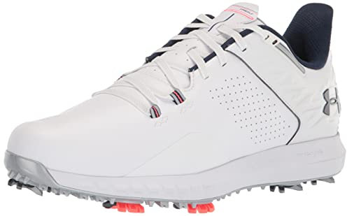 Under Armour Homme 3025078 Chaussure de Golf, Blanc (100)/Bleu académie Bleu, 42 EU Large
