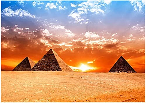 DIY 5D Diamant Malerei Vollbohrer Kit, Round drill Ägyptische Pyramiden 25x30cm Diamond Painting Bilder Diamant Malen nach Zahlen Kreuzstich Stickerei Strass Mosaik Gemälde Home Wand Dekor (10x12in)