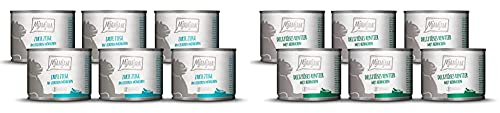 MjAMjAM zarte Ziege an leckeren Möhrchen 6x200 g, 1er Pack (1 x 1200 g) & deliziöses Rentier mit Hühnchen an leckeren Möhrchen 6x200 g, 1er Pack (1 x 1200 g)