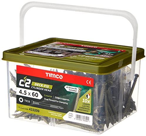 TIMCO C2 Terrassenschraube, grün, TX20, 4,5 x 60 mm, Box 250 Stück